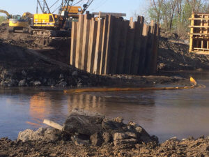 A close up of the bridge infrastructure.