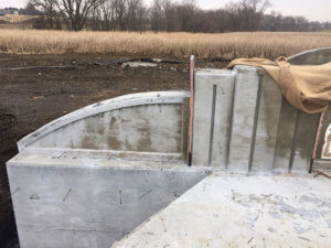 A close up of the architecture on the McKinley Lake bridge.
